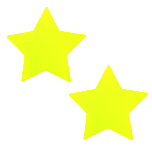 Neon Yellow Star Pasties Waterproof Nipztix