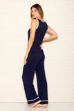 Soft Navy Blue Camisole and Pant Set ICollection Back 7805