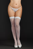 Sheer Thigh Highs by iCollection Lingerie 8600X-WHIT-F