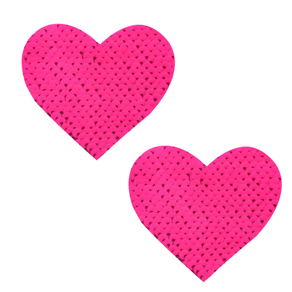pink sequin heart pasties waterproof nipztix
