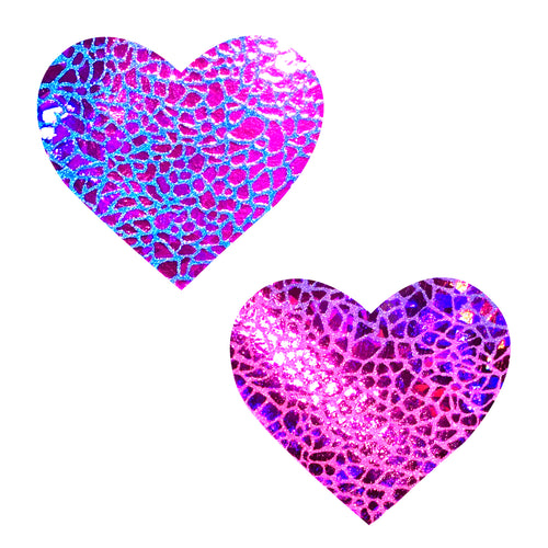 Pink Heart Hologram waterproof Pasties